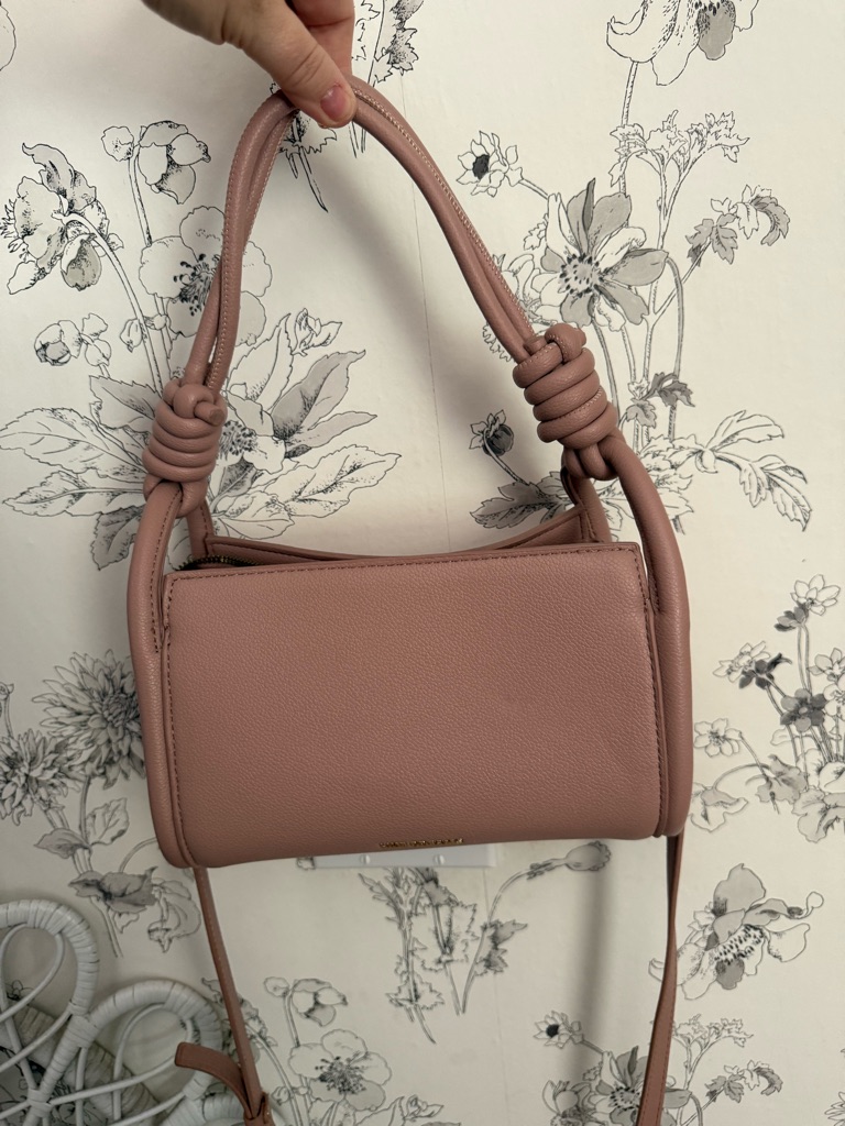 Women's Pink Knot-Handle Shoulder Bag